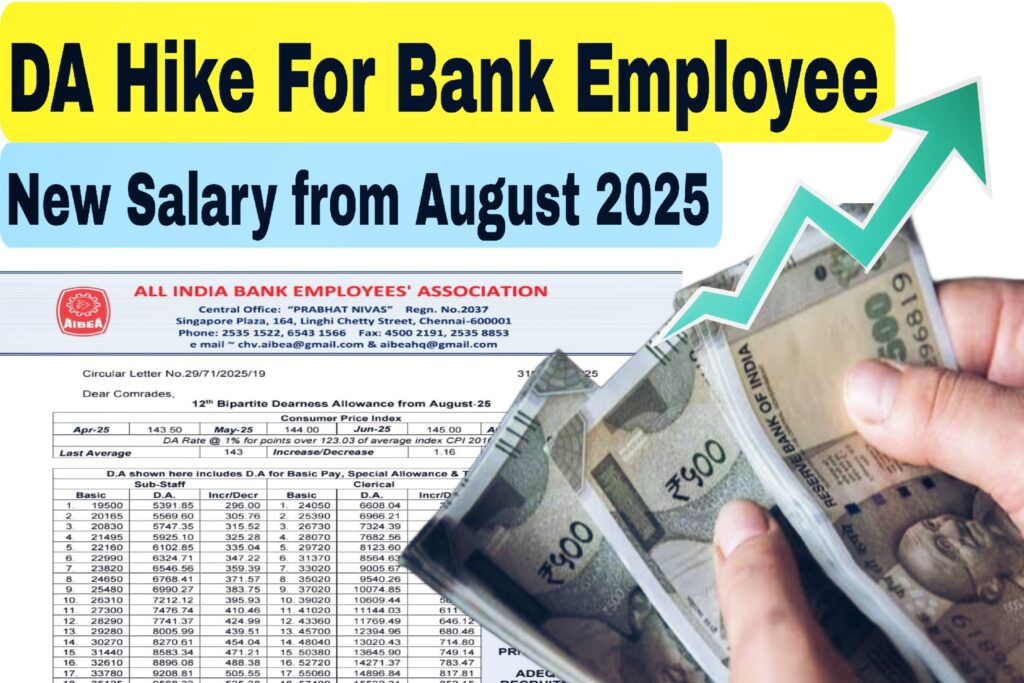 Bank Employees Get DA Hike from August 2025