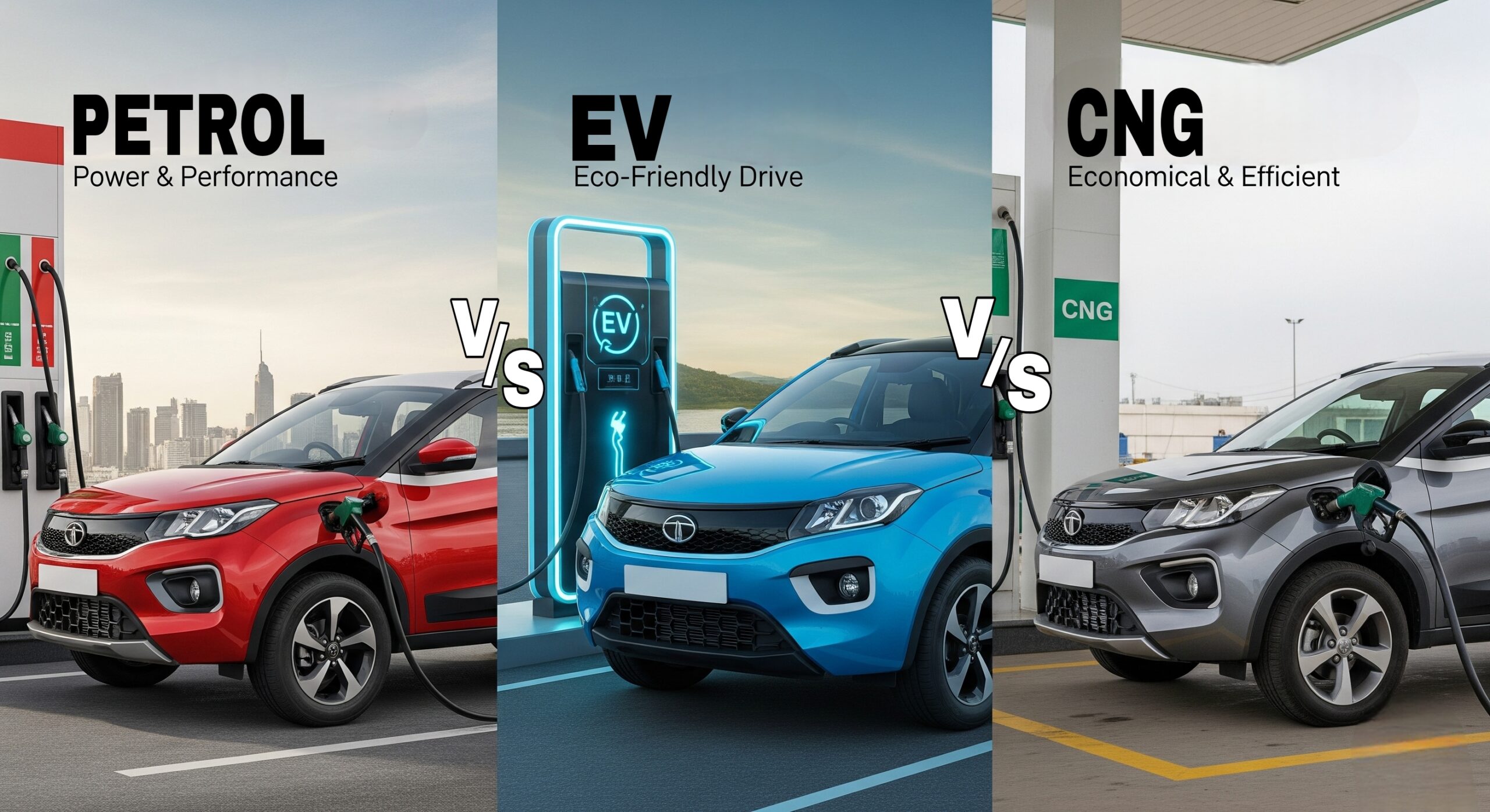 Petrol vs CNG vs EV